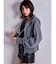 bijou string ZIP UPスウェットパーカー