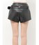ベルト付きストレッチフェイクレザーショートパンツ