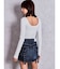 ハイウエストCURVE LINEスカートライクデニムショートパンツ