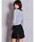 ハイウエストCURVE LINEスカートライクデニムショートパンツ