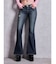 ジャストウエストSLIM FITフレアデニムパンツ