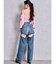 ハイウエストBACK OPEN BARREL LEGデニムパンツ
