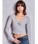 GGロゴラインストーンラメテレコ long sleeveトップス
