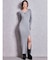 SymmetryGYDAプレートlong sleeveニットロングワンピース