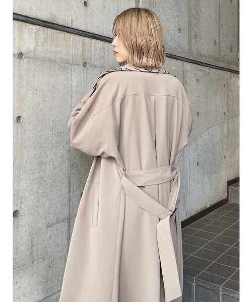 新品タグ付★ムルーア★2wayトレンチコート ピンクベージュ/F 未開封 送料込 リゼクシー RESEXXY カラートレンチコート （ピンク