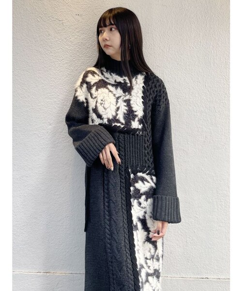 MURUA ムルーア【yukkoコラボ】ジャガードブロックワンピース YUKKOコラボ】ジャガードブロックワンピース｜ムルーアの通販｜&mall