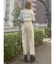 ハイウエストタックワイドパンツ