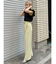 ハイウエストタックワイドパンツ