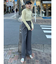 ハイウエストタックワイドパンツ