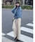 ハイウエストタックワイドパンツ