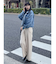 ハイウエストタックワイドパンツ