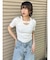 フロントホックレイヤードテレコトップス