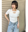 フロントホックレイヤードテレコトップス