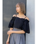 オフショルクロップドブラウス