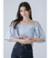 オフショルクロップドブラウス