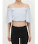オフショルクロップドブラウス