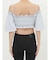 オフショルクロップドブラウス