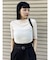 ボトルネックシアーカットトップス