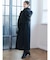 スタンドカラージップウール混コート