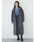 スタンドカラージップウール混コート
