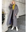 スタンドカラージップウール混コート