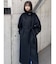 スタンドカラージップウール混コート