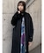 スタンドカラージップウール混コート