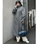 スタンドカラージップウール混コート