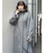 スタンドカラージップウール混コート