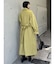 スタンドカラージップウール混コート