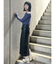 バイカラースリットナロースカート