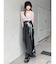 フェイクパテントレザースカート