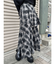 フロッキーチェックロングスカート