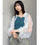 リボンドロストスリーブシャイニーシアーシャツ