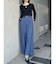 フェイクレザーベルトハイウエストパンツ