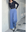 フェイクレザーベルトハイウエストパンツ