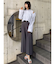 フェイクレザーベルトハイウエストパンツ