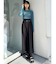 フェイクレザーベルトハイウエストパンツ
