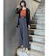フェイクレザーベルトハイウエストパンツ