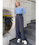 フェイクレザーベルトハイウエストパンツ