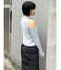 ホックアシメリブトップス