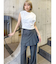 カットオフストレートパンツ