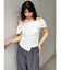 オフショルシャーリングシャツ