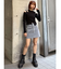フロッキーデニムミニスカート【セット販売対象】