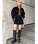 フロッキーデニムミニスカート【セット販売対象】