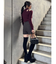ショルダーカットリブニット