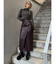 ZIPスリットフェイクレザースカート