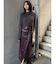 ZIPスリットフェイクレザースカート