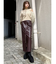 ZIPスリットフェイクレザースカート