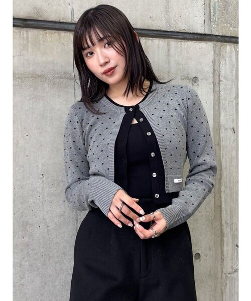 ドットクロップドカーディガン｜ムルーアの通販｜&mall（アンド